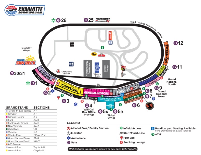 Charlotte NASCAR Seating Chart