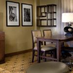 Spacious Embassy Suites Kansas City living area included with your Kansas NASCAR Package