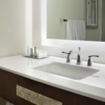 Modern Hilton Miami Airport Blue Lagoon bathroom for Homestead NASCAR Packages guests