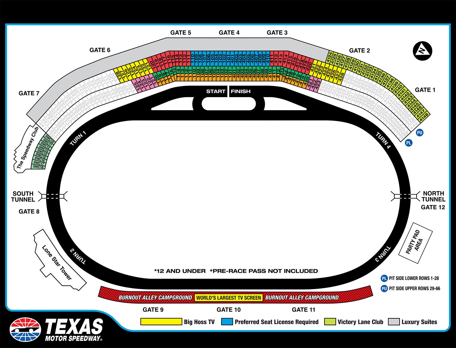 Texas Speedway Seating Chart Nascar Motor Raceway Darlington Race Tickets B...