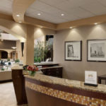Reception desk and lobby at Embassy Suites Kansas City International Airport, RaceAway Kansas NASCAR Hotel choice