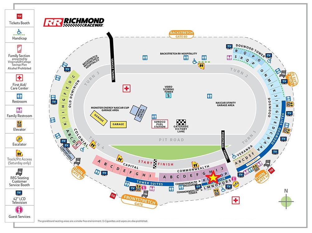 Richmond International Raceway Seating Chart Rows