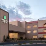 Exterior of the Embassy Suites Phoenix–Tempe hotel, included with our Phoenix NASCAR Ticket Package.