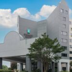 Exterior view of Embassy Suites Charlotte, the host hotel for guests booking Charlotte NASCAR Hotels