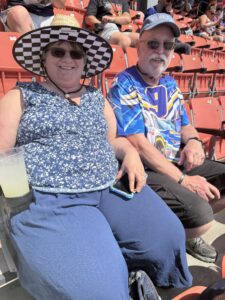 Two RaceAway guests sit in the grandstands at Bristol Motor Speedway during the 2026 Food City 500.
